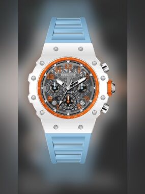 Invicta White and Light Blue Silicone Strap Watch MODEL 69786